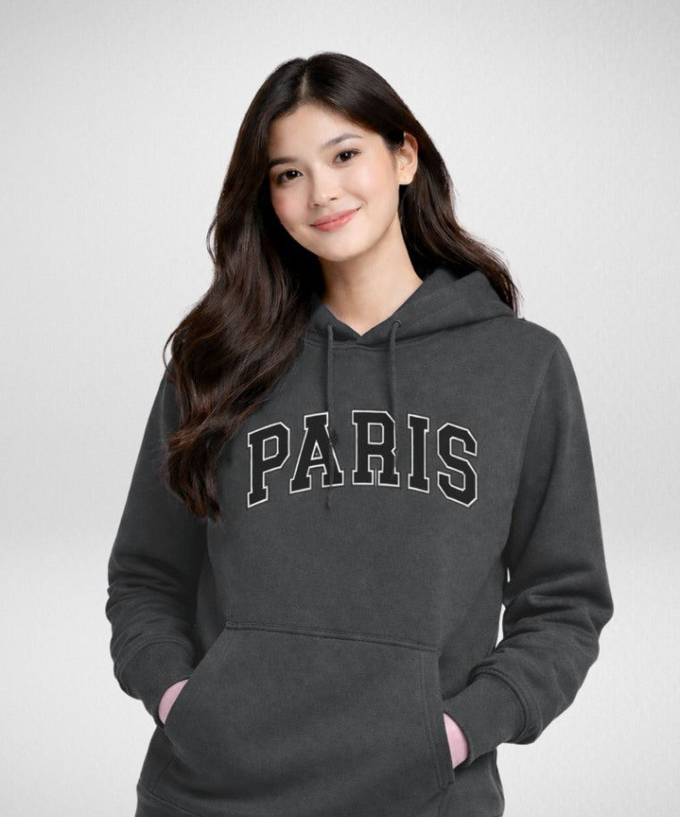 Paris Unisex Hoodies Dark Ash